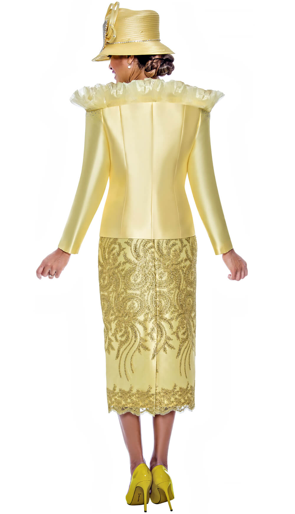 Benmarc 3 Piece Skirt  Suit 2043-YEL Size 8-24