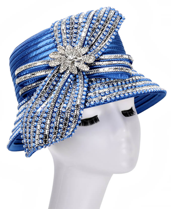 Giovanna medium Brim Satin fabric Hat HG1116F - Fit Rite Fashions