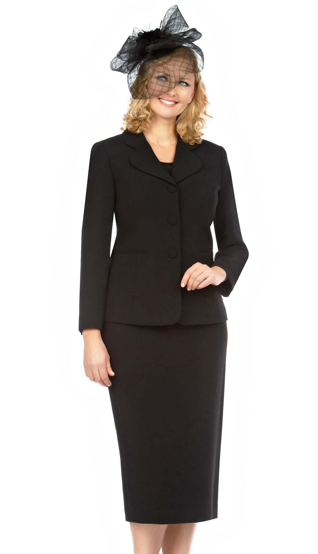 Giovanna 2 Piece Skirt Suit S0824-BLK Size 8-24W