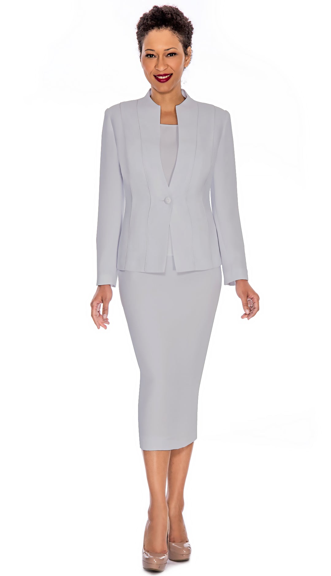 Giovanna 3 Piece Skirt Suit 0867-SIL Size 8-24W – fitrite fashions