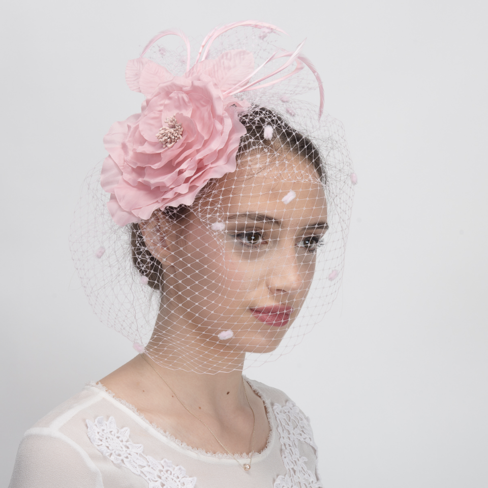 5710, pink fascinator