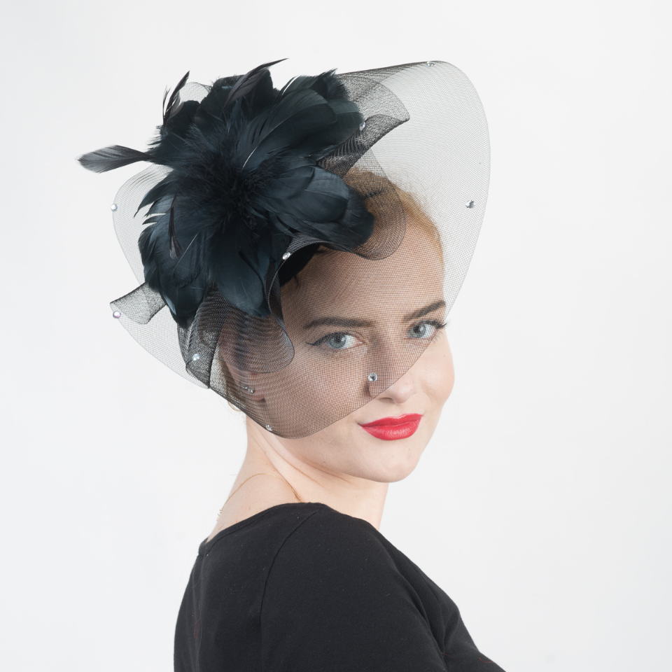 5725c, black fascinator