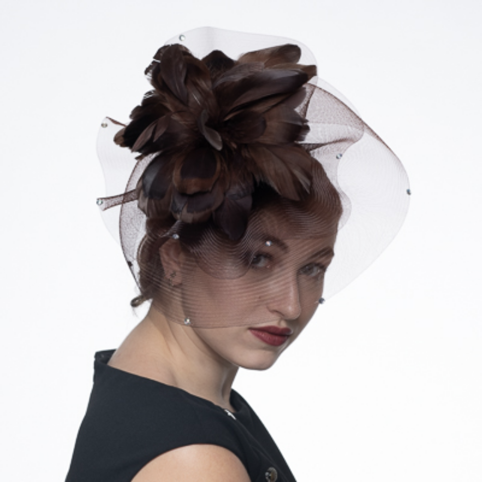 5725, brown fascinator