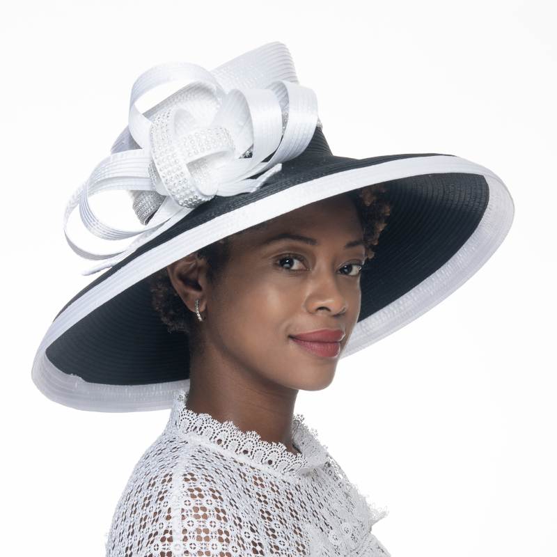 Satin Flat Crown Wide Brim Women's Hat AJ590Y - Fit Rite Fashions