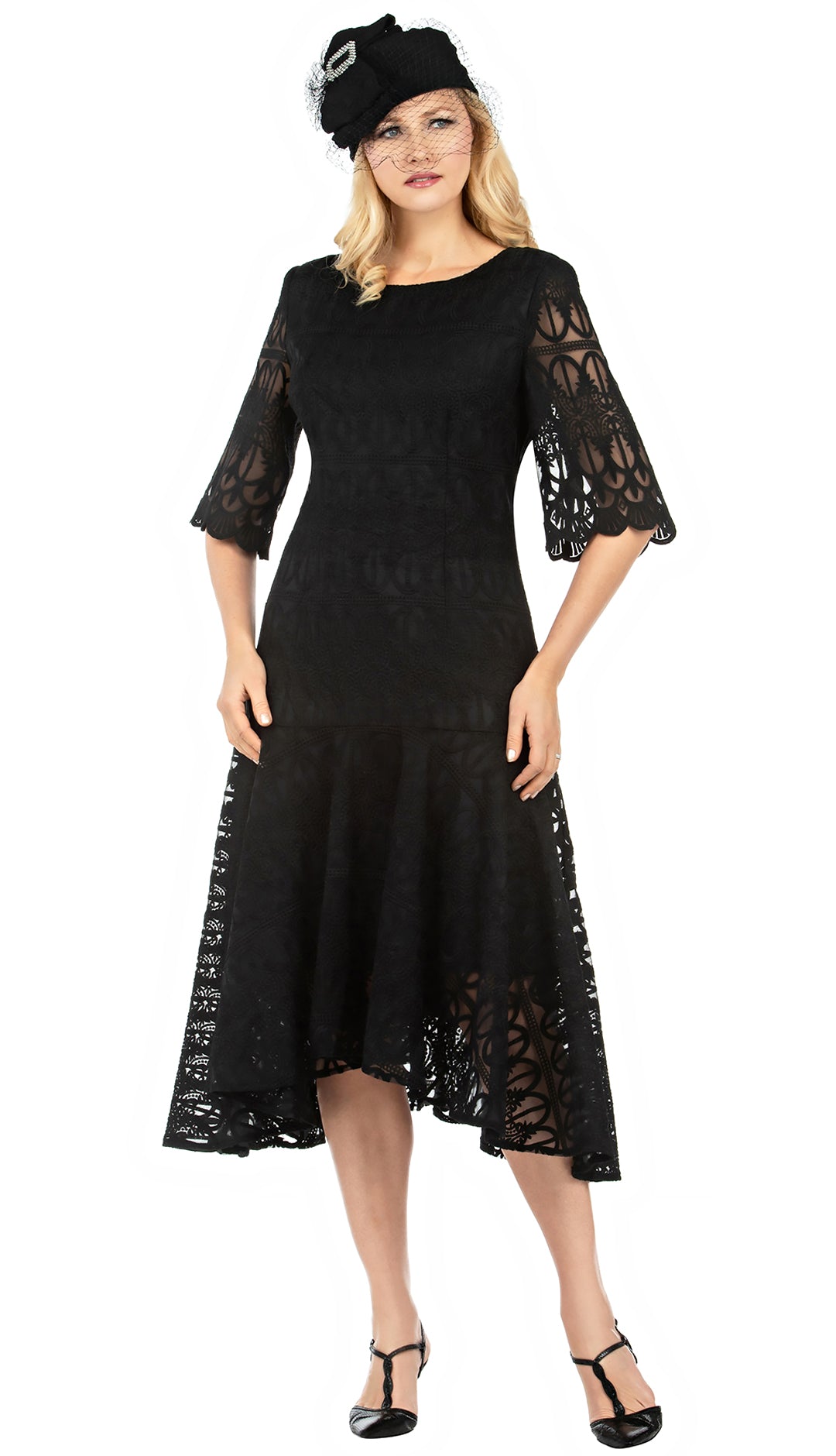 Giovanna 1 Piece Lace Dress D1525-BK Size 8-26W