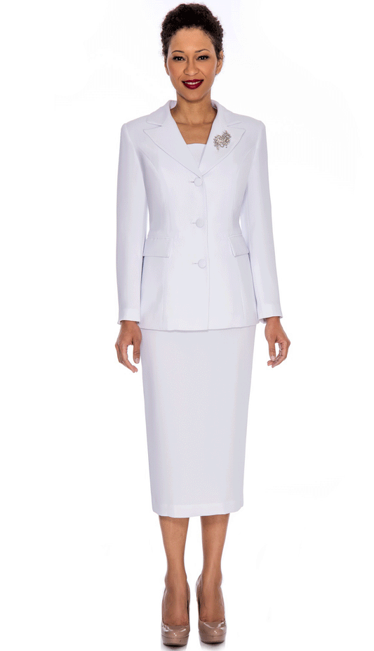 Giovanna 2 Piece Skirt Suit 0655-WH Size 8-24W