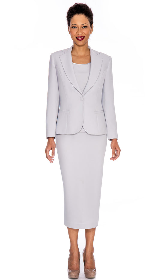 Giovanna 3 Piece Skirt Suit 0707-SIL Size 16-24W