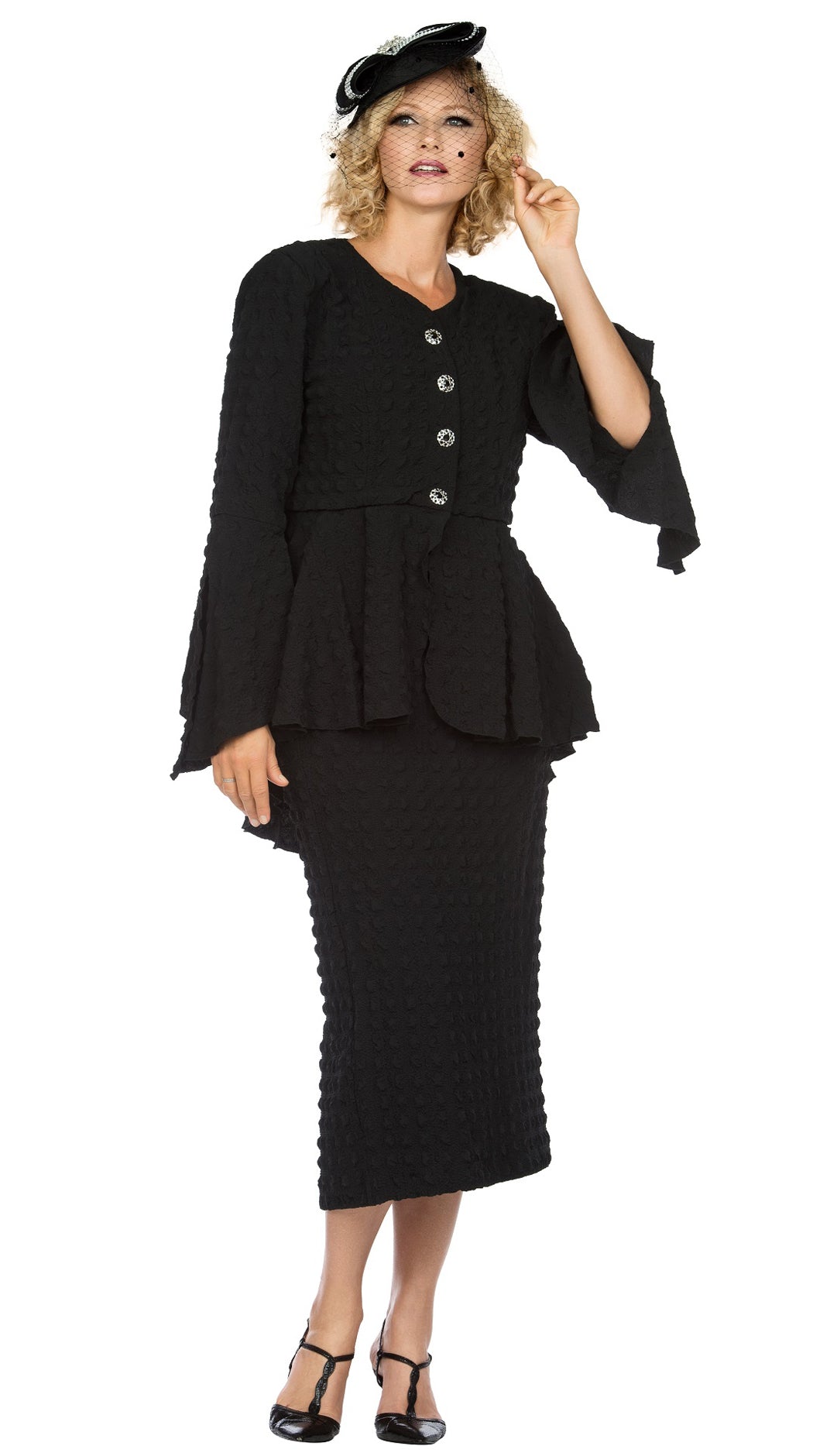 Giovanna 2 Piece Skirt Suit 0944-BK Size 26W