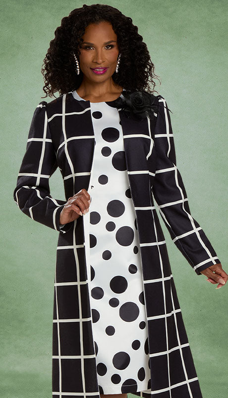 Donnavinci 2  Piece Dress and Jacket 12132-BW Size 8-20