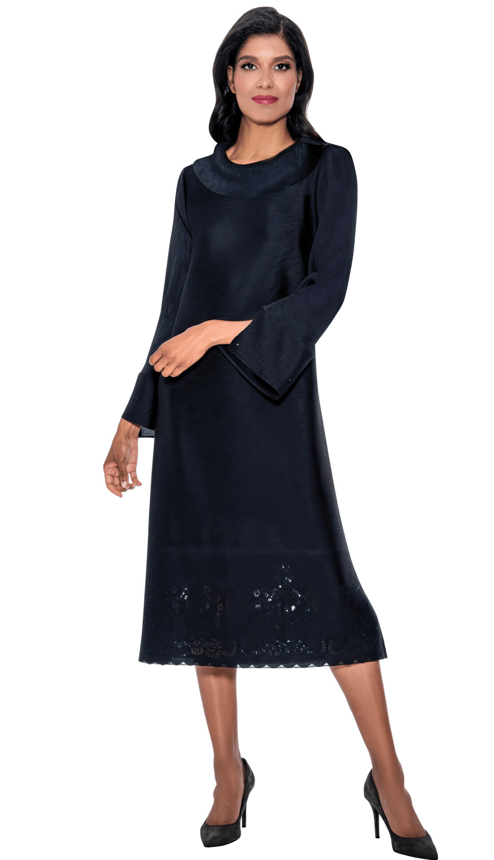 Divine Casuals 1 Piece Dress DC1661-BLK Size S-2X