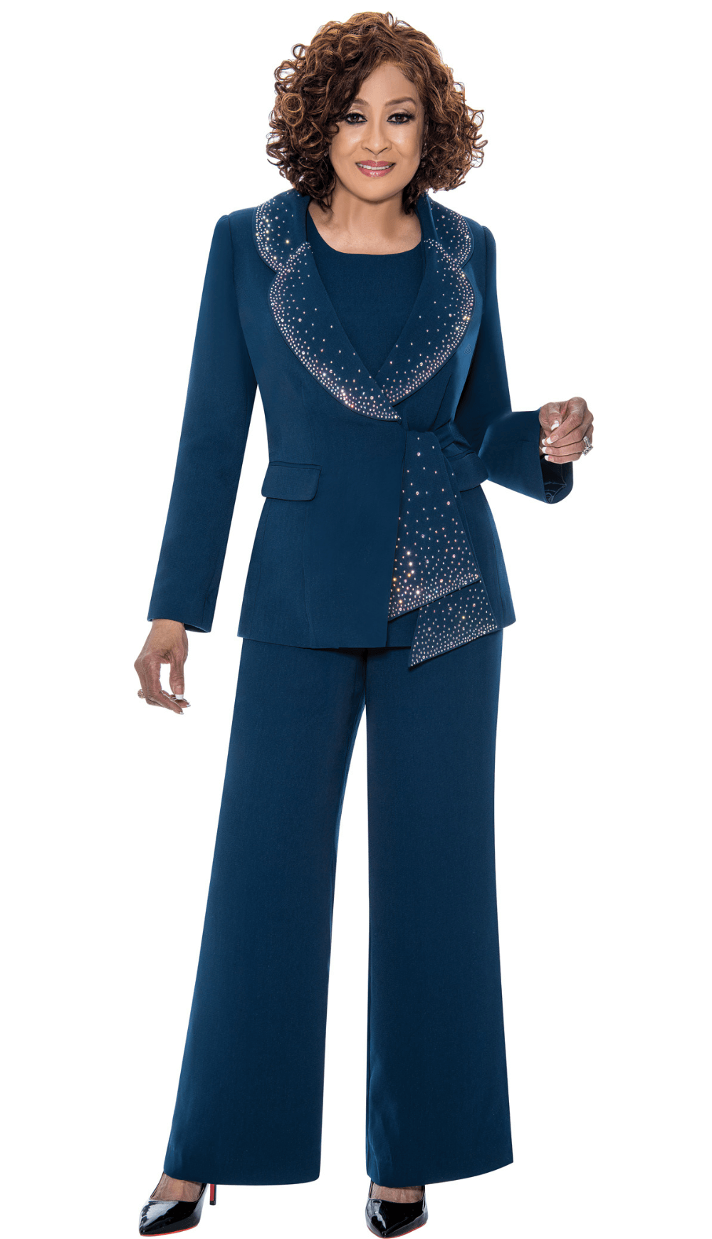 Dorinda Clark Cole 3 Piece Pant Suit DCC309093-NVY Size 8-26W