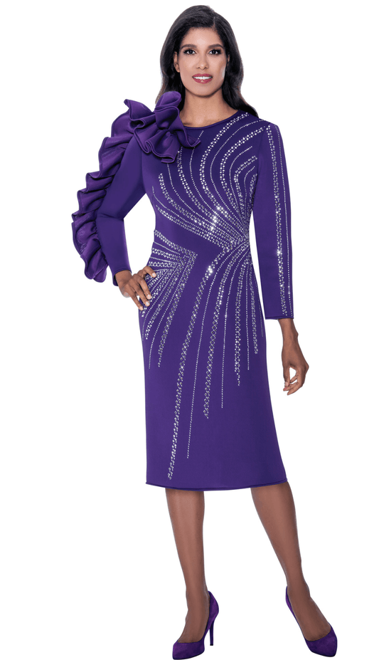 Dorinda Clark Cole 1 Piece Dress DCC309241-PUR Size 8-22W