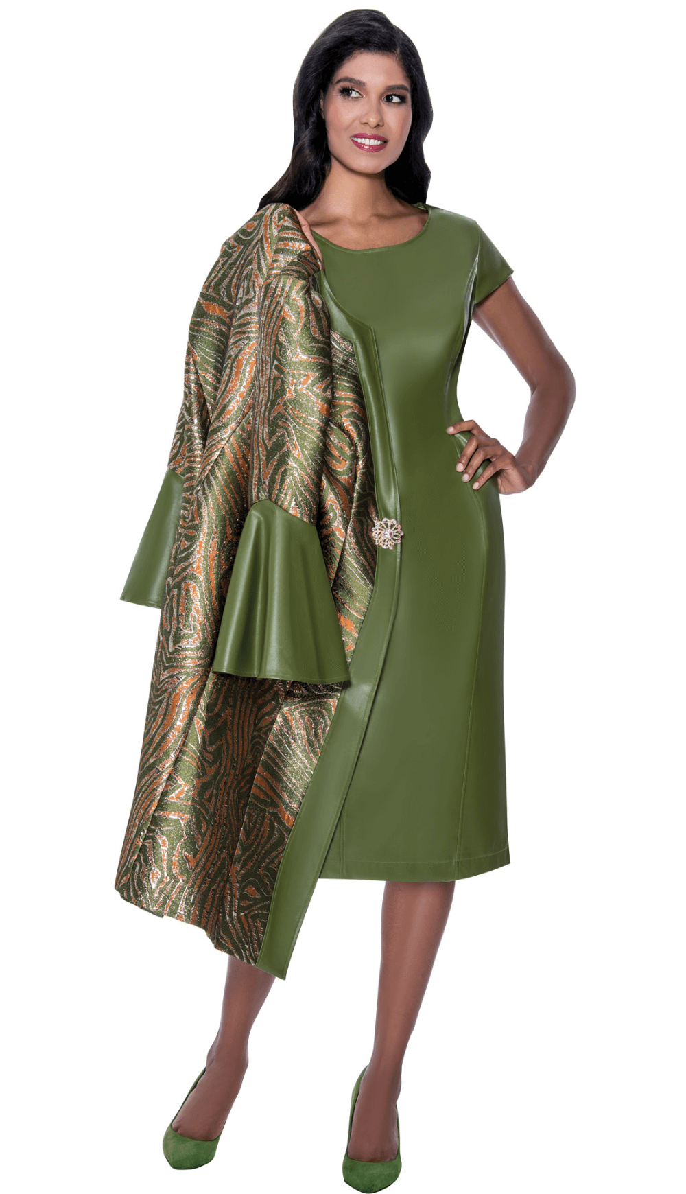 Dorinda Clark Cole 2 Piece Dress & Jacket  DCC309312-OL Size 8-26W