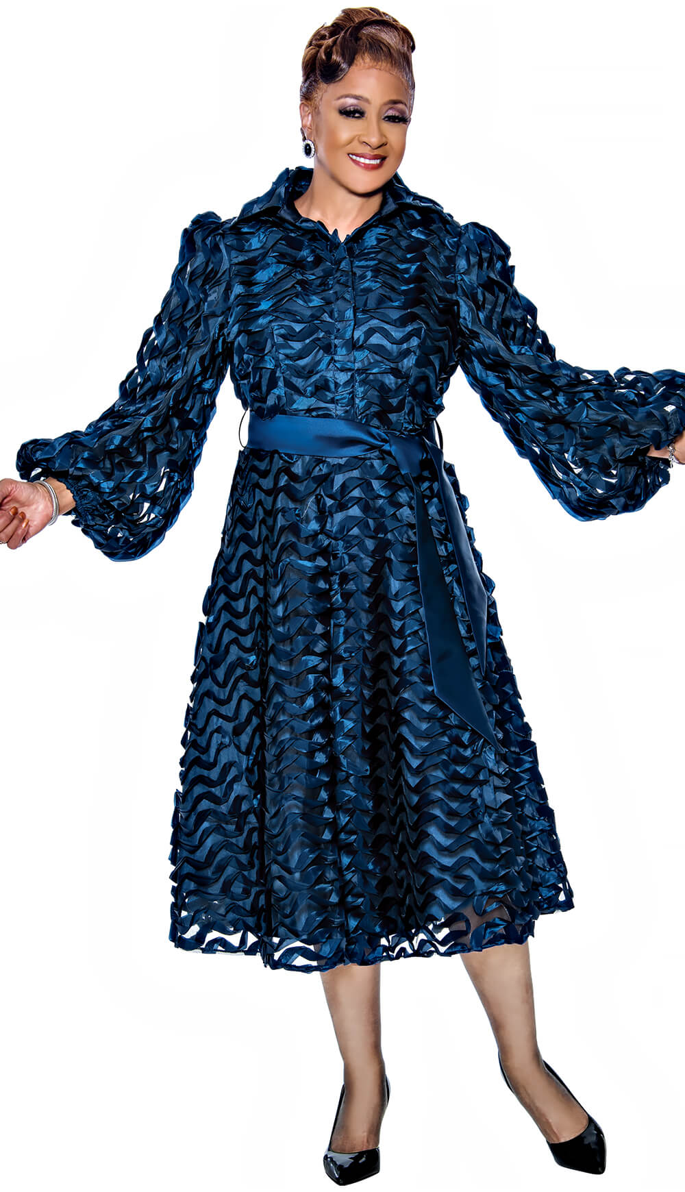 Dorinda Clark Cole 1 Piece Dress DCC5261-NVY Size 8-26W