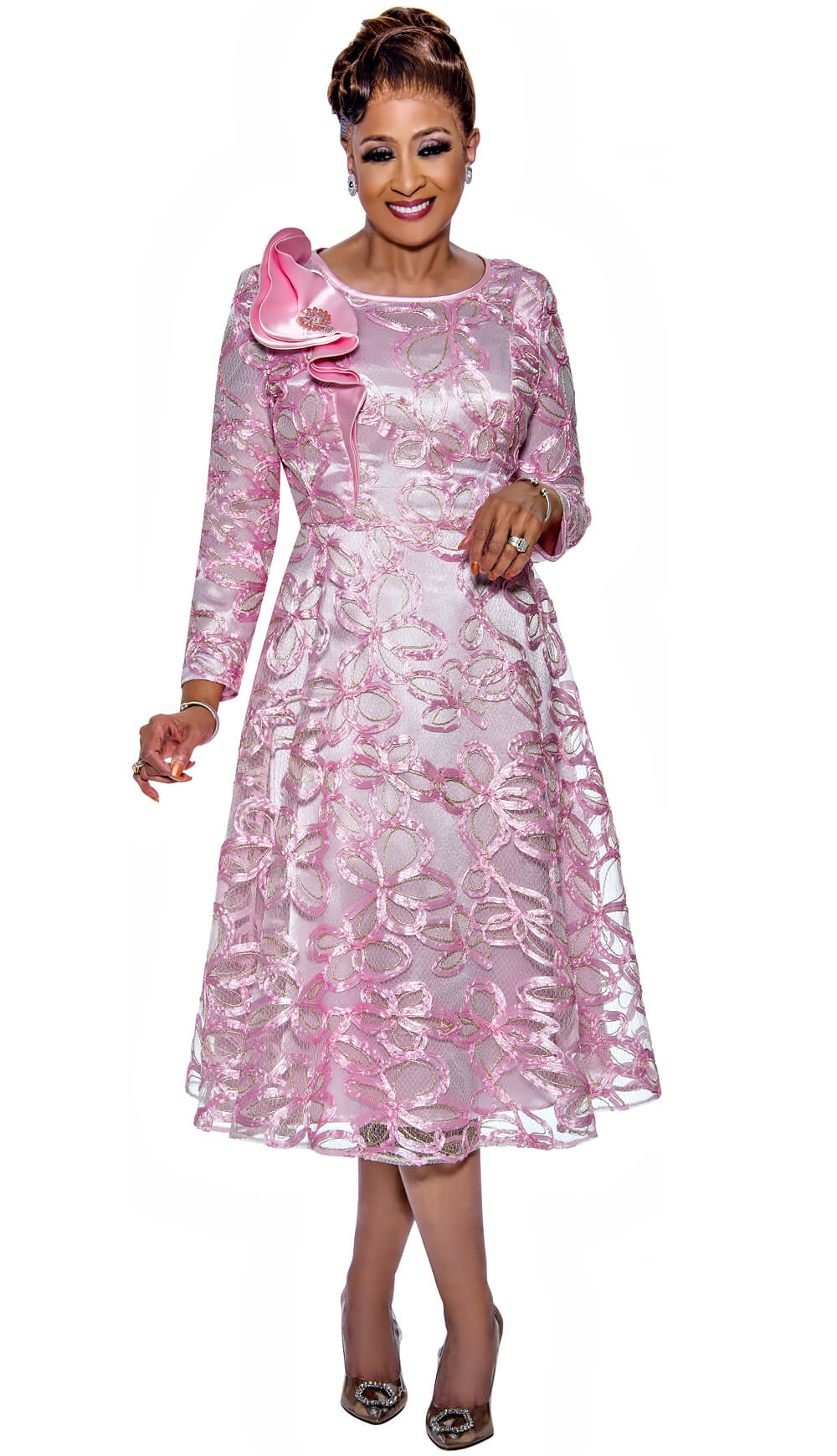 Dorinda Clark Cole 1 Piece Dress DCC5271-PK Size 8-30W