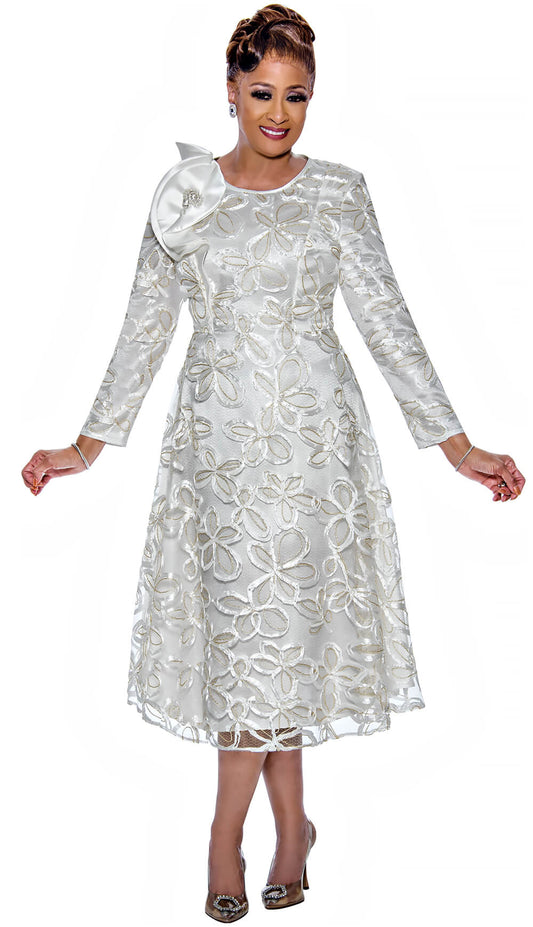 Dorinda Clark Cole 1 Piece Dress DCC5271-WH Size 8-16