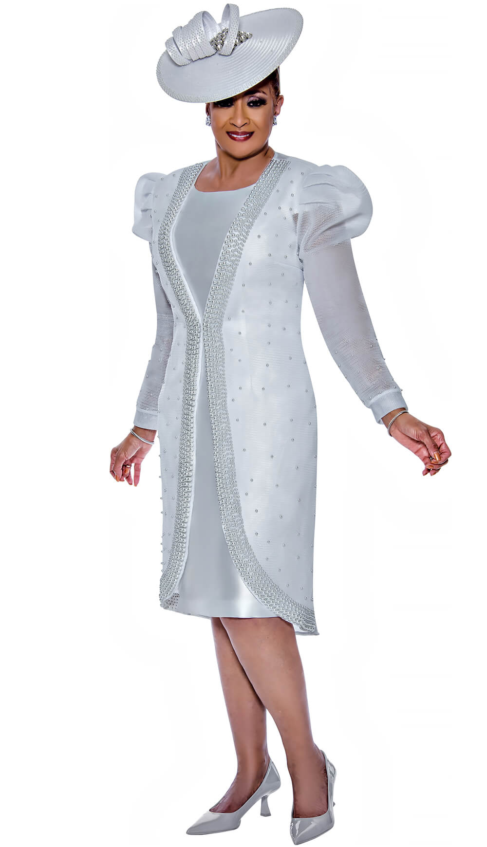 Dorinda Clark Cole Dress & Jacket DCC5362-WH Size 8-26W