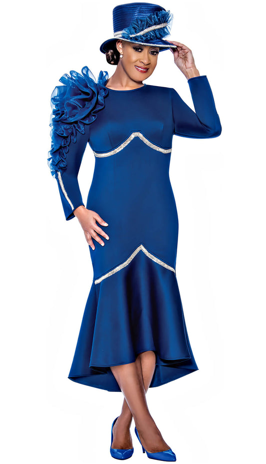 Dorinda Clark Cole Scuba Dress DCC5481-ROY Size 8-26W