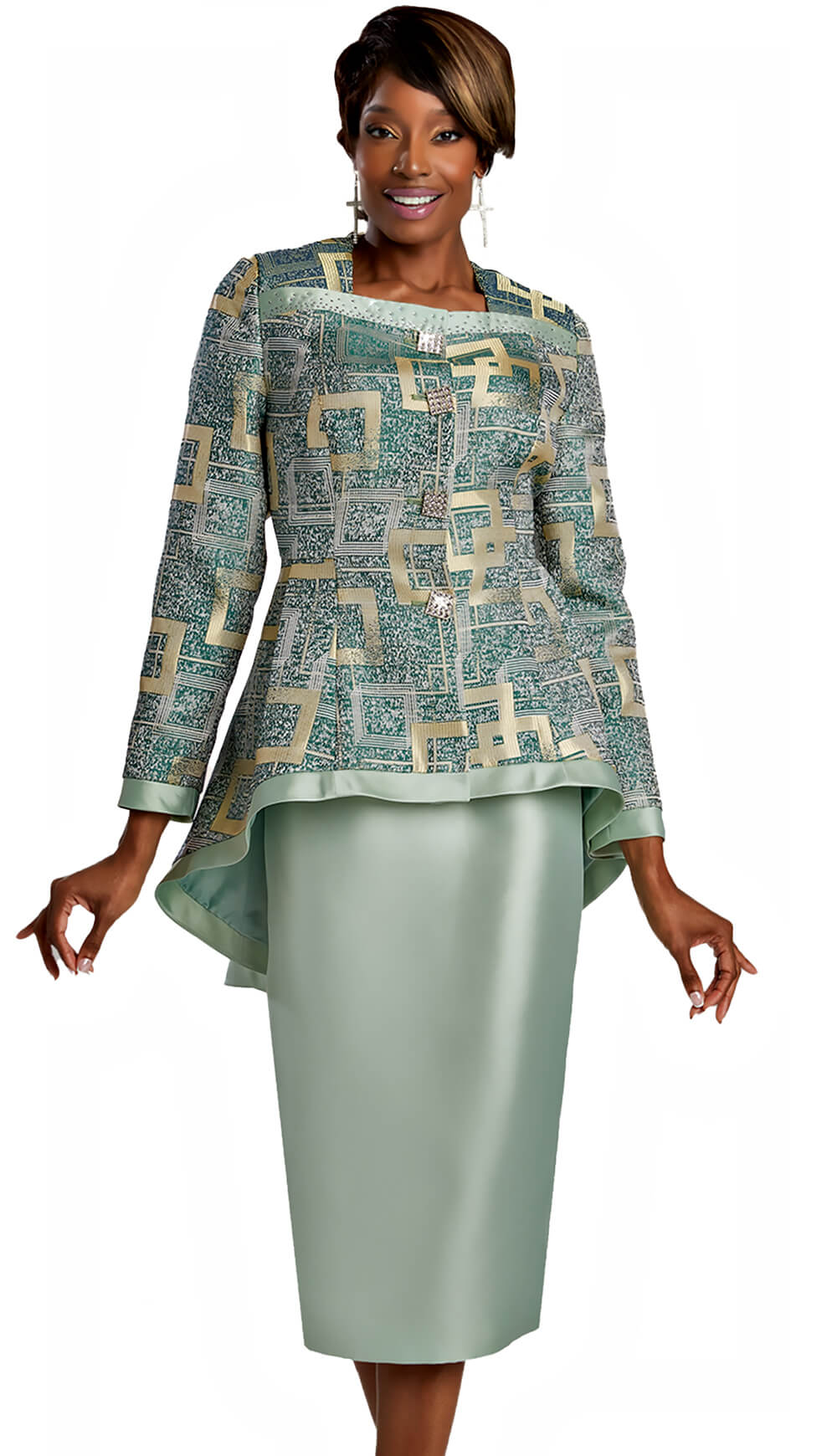 Donnavinci 2 Piece Skirt Suit 5839-MNT Size 8-20