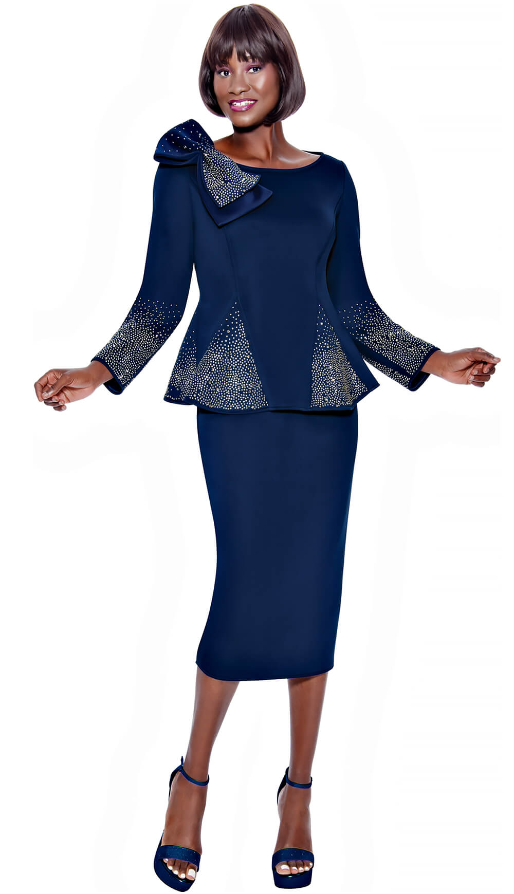 Terramina 2 Piece Skirt Suit 7108-BLK Size 8-24