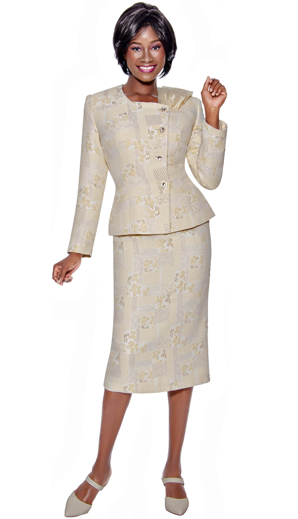 Terramina 2 Piece Skirt Suit 7148-YEL Size 8-24
