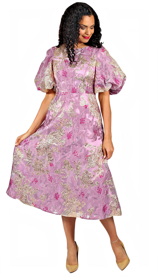 Diana 1 Piece Metallic Brocade Dress 8691-LV Size 8-24