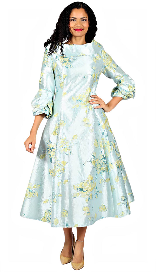 Diana 1 Piece Brocade Dress 8700-GR Size 8-24