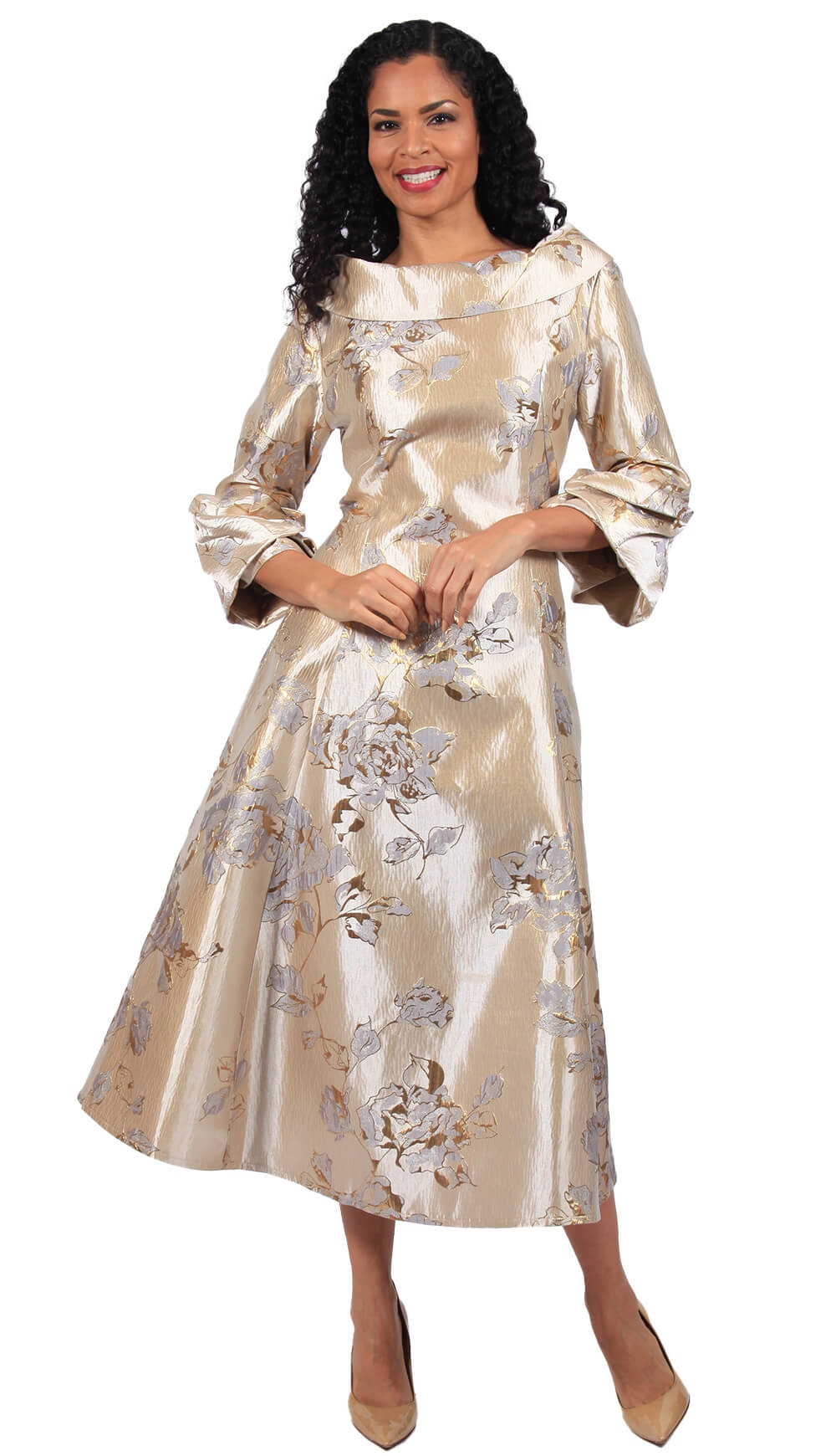 Diana 1 Piece Brocade Dress 8700-CH Size 8-24