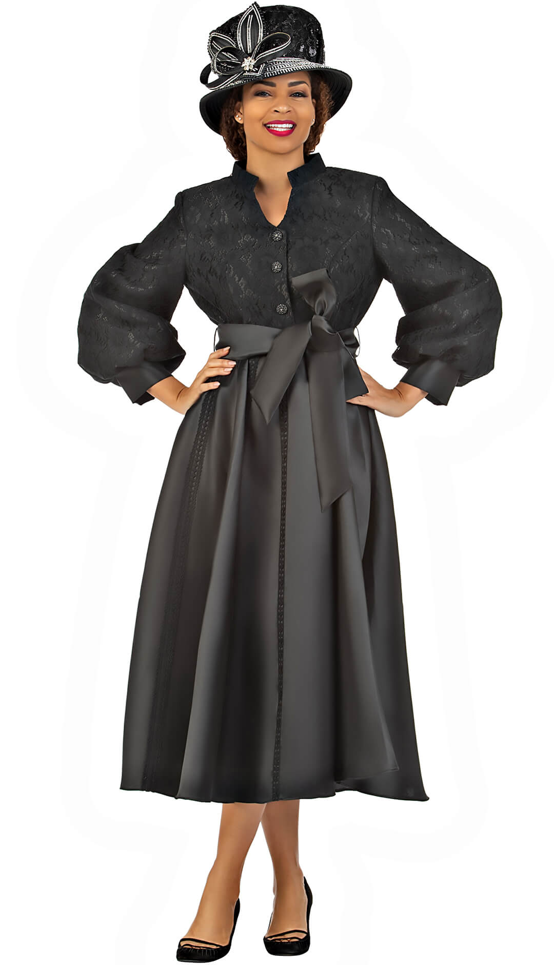 Giovanna 1 Piece Dress D1657-BLK Size 10-26W
