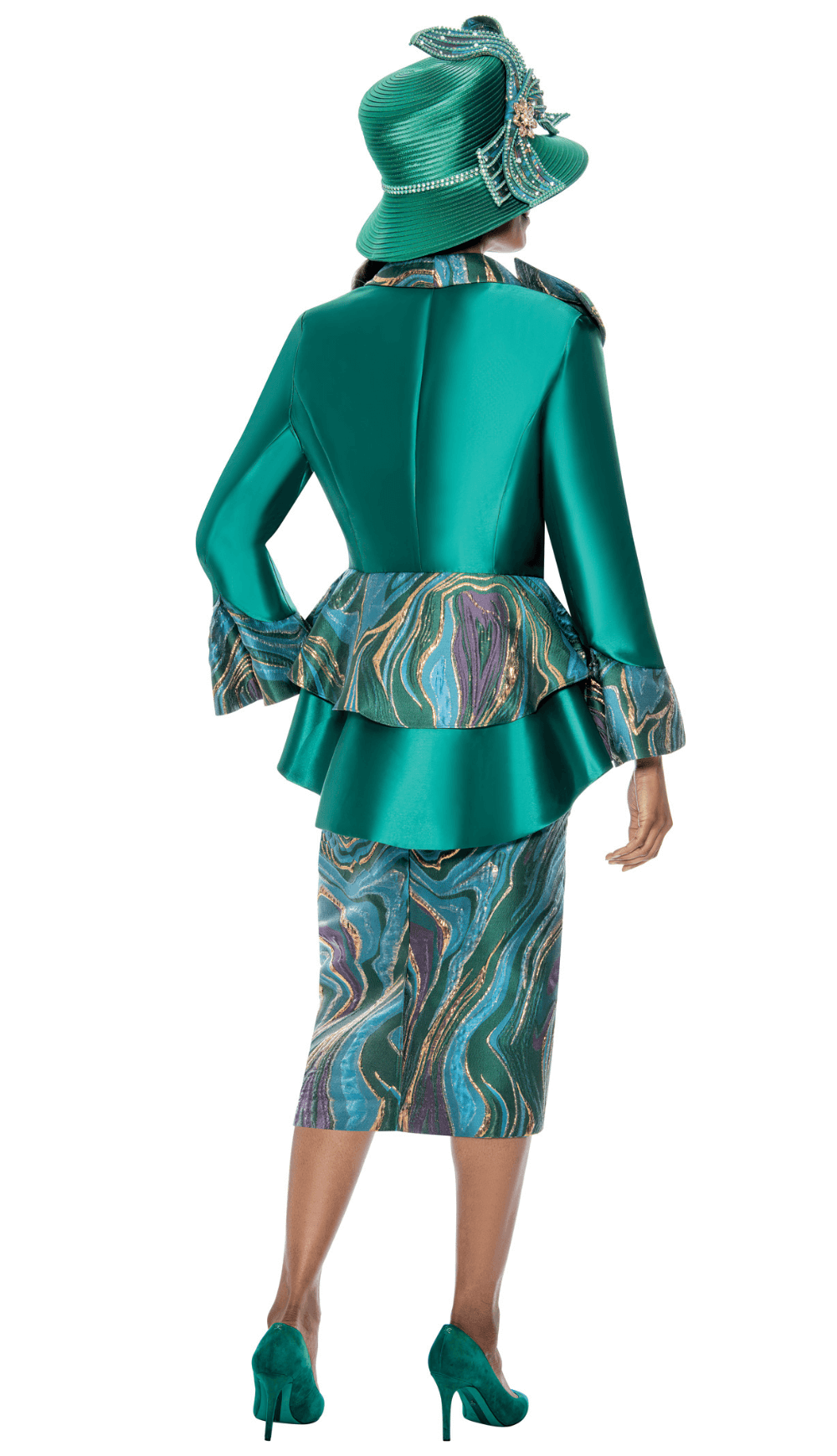 GMI 3 Piece Skirt Suit 400803-MUL Size 8-30W