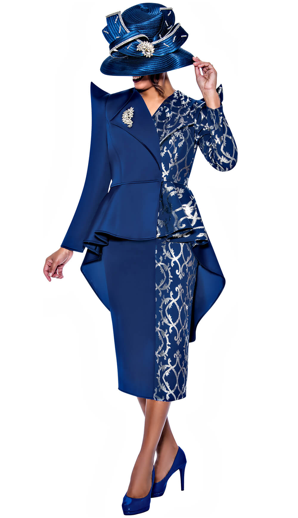 GMI 2 Piece Skirt Suit 9912-NVY Size 8-30W