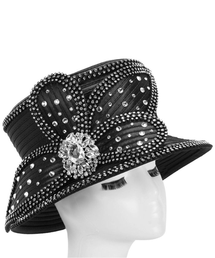 Giovanna Satin Ribbon Hat HR22132-BLK