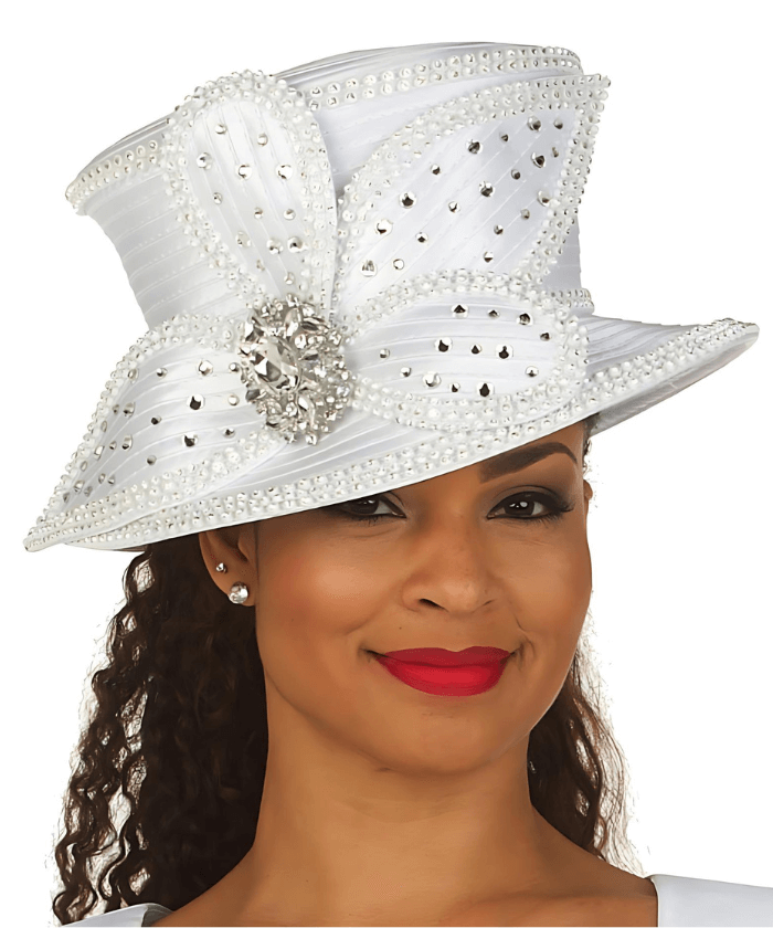 Giovanna Satin Ribbon Hat HR22132-WH