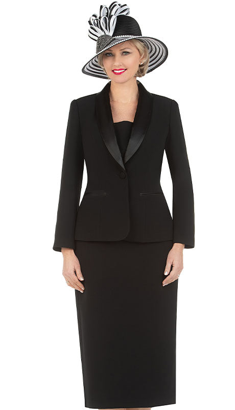 Giovanna 2 Piece Skirt Suit S0826-BK Size 8-24W