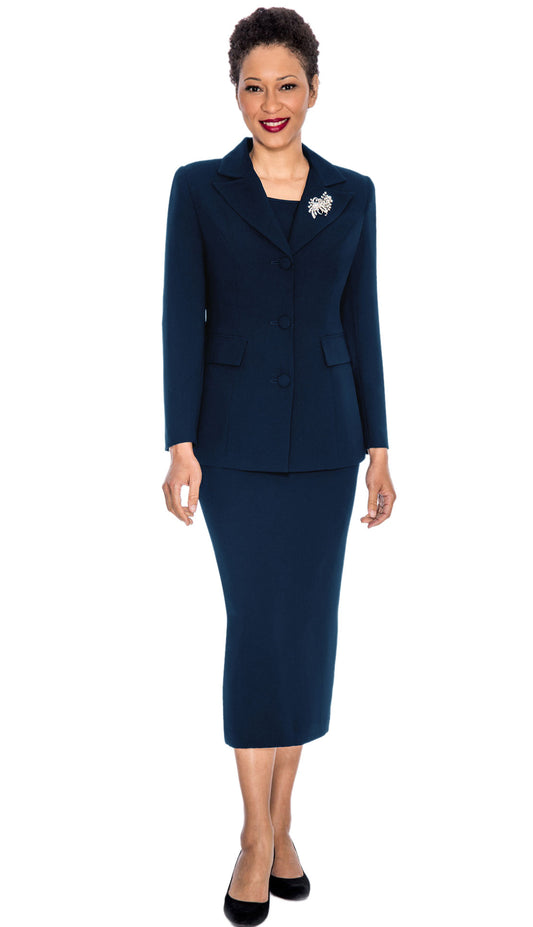 Giovanna 2 Piece Skirt Suit 0655-NV Size 8-24W