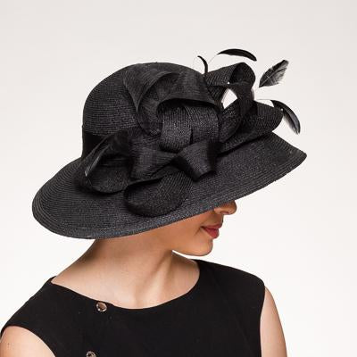 Metallic Wide-Brimmed Hat 331881 Black - Fit Rite Fashions