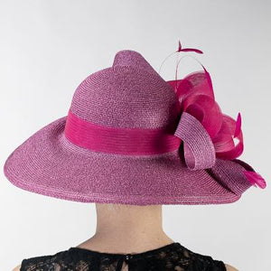 Metallic Wide-Brimmed Hat 331881 Pink