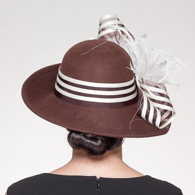 Feather Bow Side Up Wool Felt Hat 400798