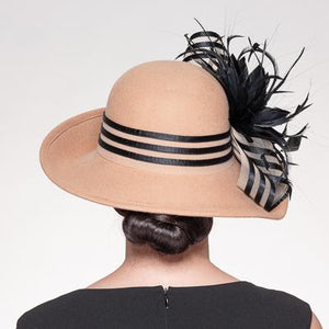 Feather Bow Side Up Wool Felt Hat 400798