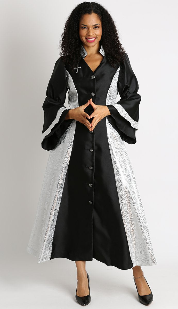 Diana Church Robe 8147 Black-Silver Size 8-28