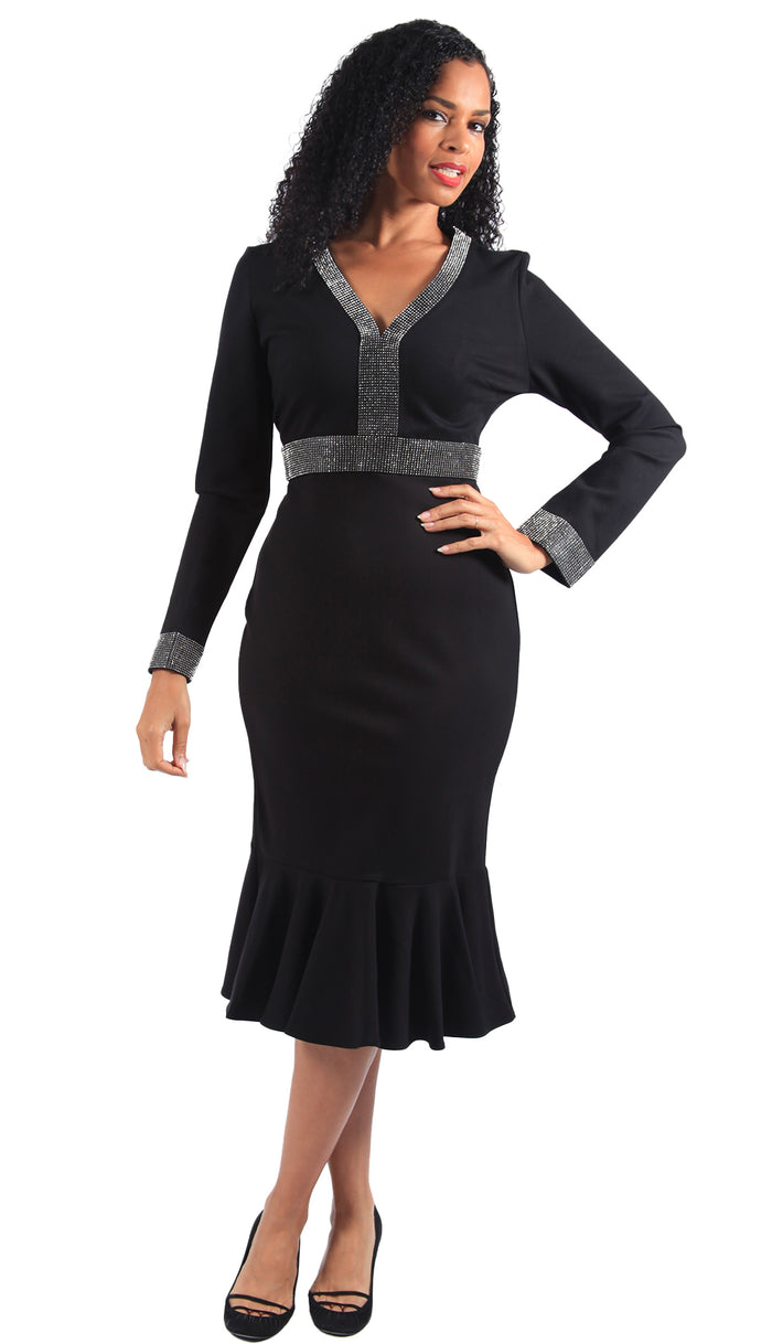 Diana 1 Piece Dress 8652-BK Size 8-24