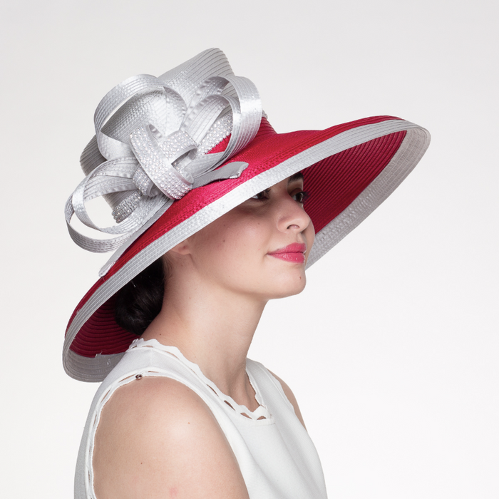 Satin Flat Crown Wide Brim Women’s Hat AJ590Y