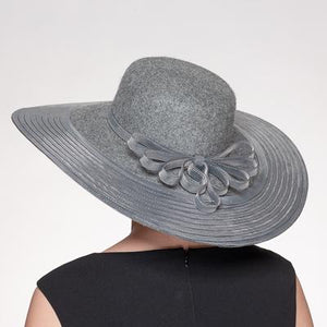 Wide Wool Felt Crinoline Sailor Hat AJ602F Grey