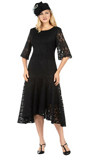 Giovanna 1 Piece Lace Dress D1525-BK Size 10-26W