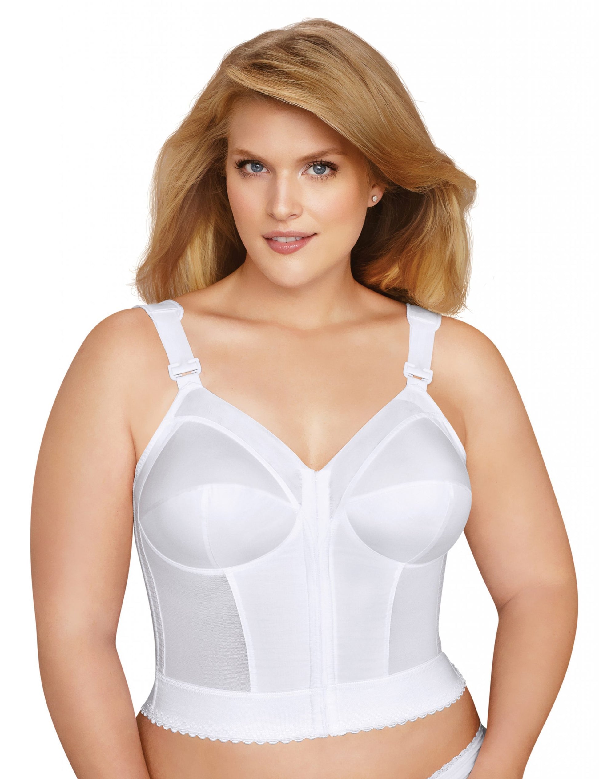 Exquisite Form Long Line Front Close Bra 7530 White - Fit Rite Fashions –  fitrite fashions