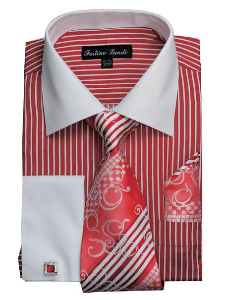 Men’s Dress Shirt FL631-RED Sizes 15-20