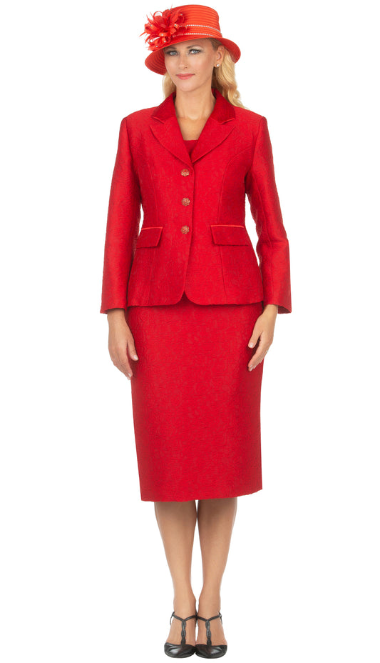 Giovanna 2 piece Skirt Suit G1121-RD Size 10-24W