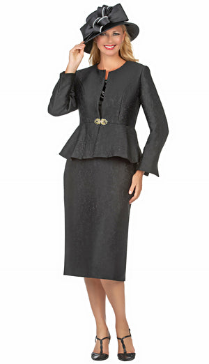 Giovanna 3 Piece Skirt Suit G1160-BK Size 10-24W