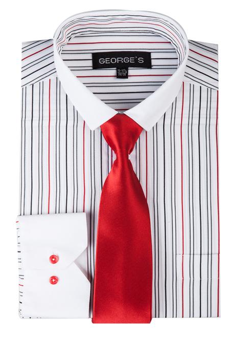 Men’s Dress Shirt SG41-RED Sizes 15-20